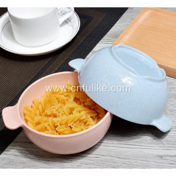 Two-handled 4 Pairs Wheat Straw Bowls